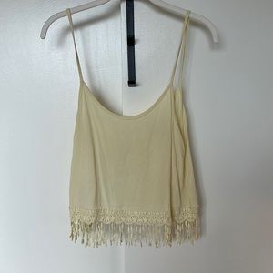 Vintage yellow open back crop top